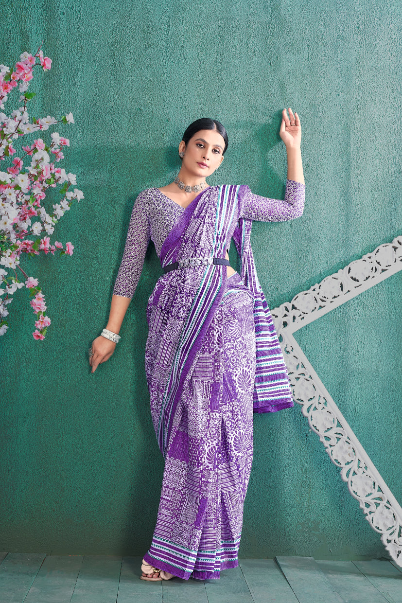Ready To Wear Handicraft Women's Ikat Pure soft Cotton Saree With Blouse Piece