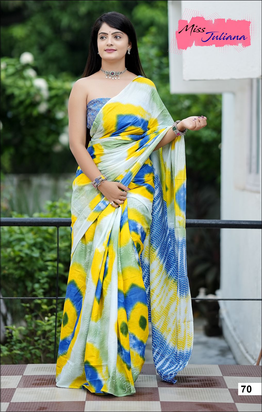 Bagru Block Print Cotton mulmul sarees with blouse