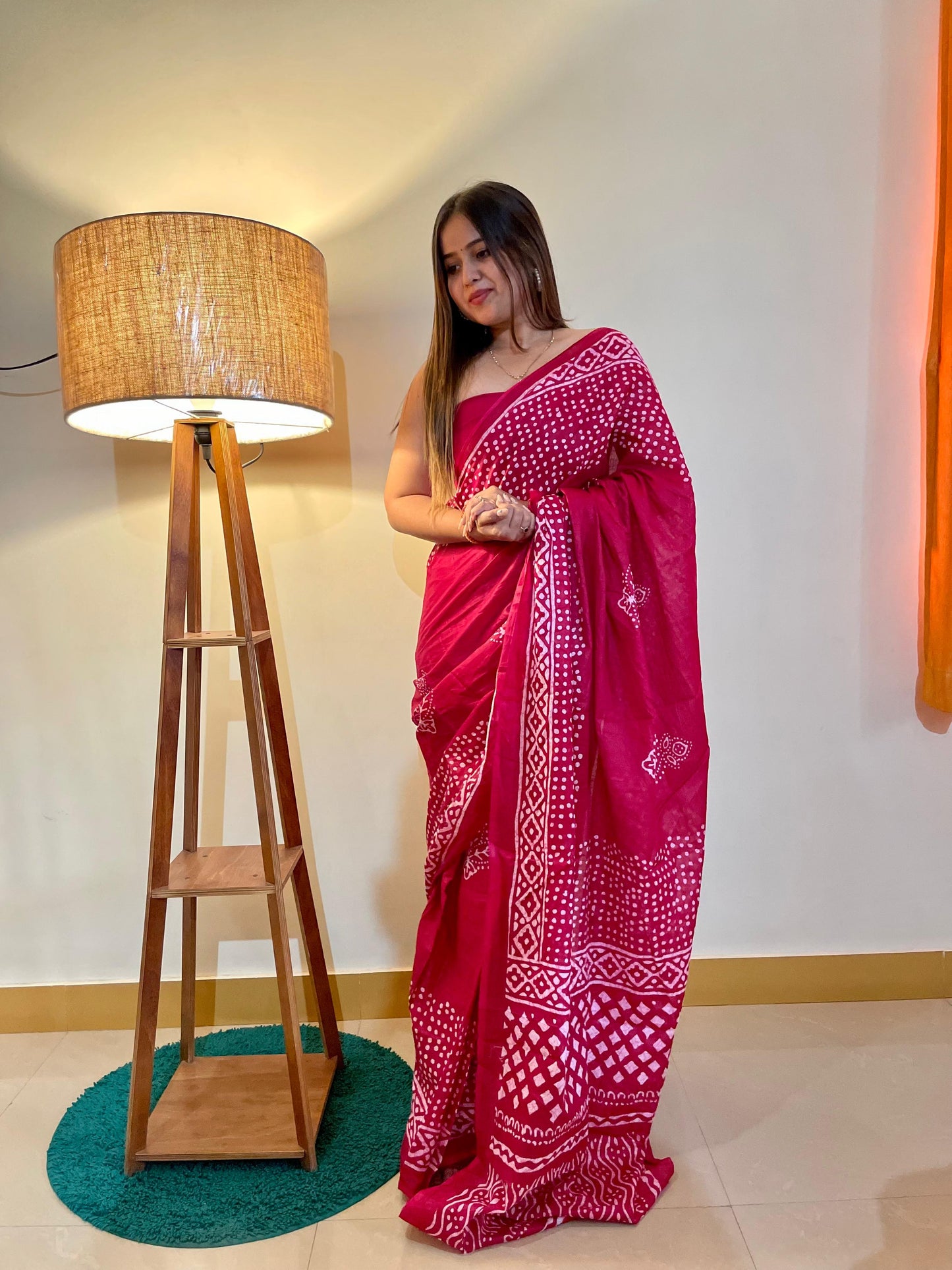 Handicraft Ladies Ikat Pure soft Cotton Sari With Blouse Piece ms balan
