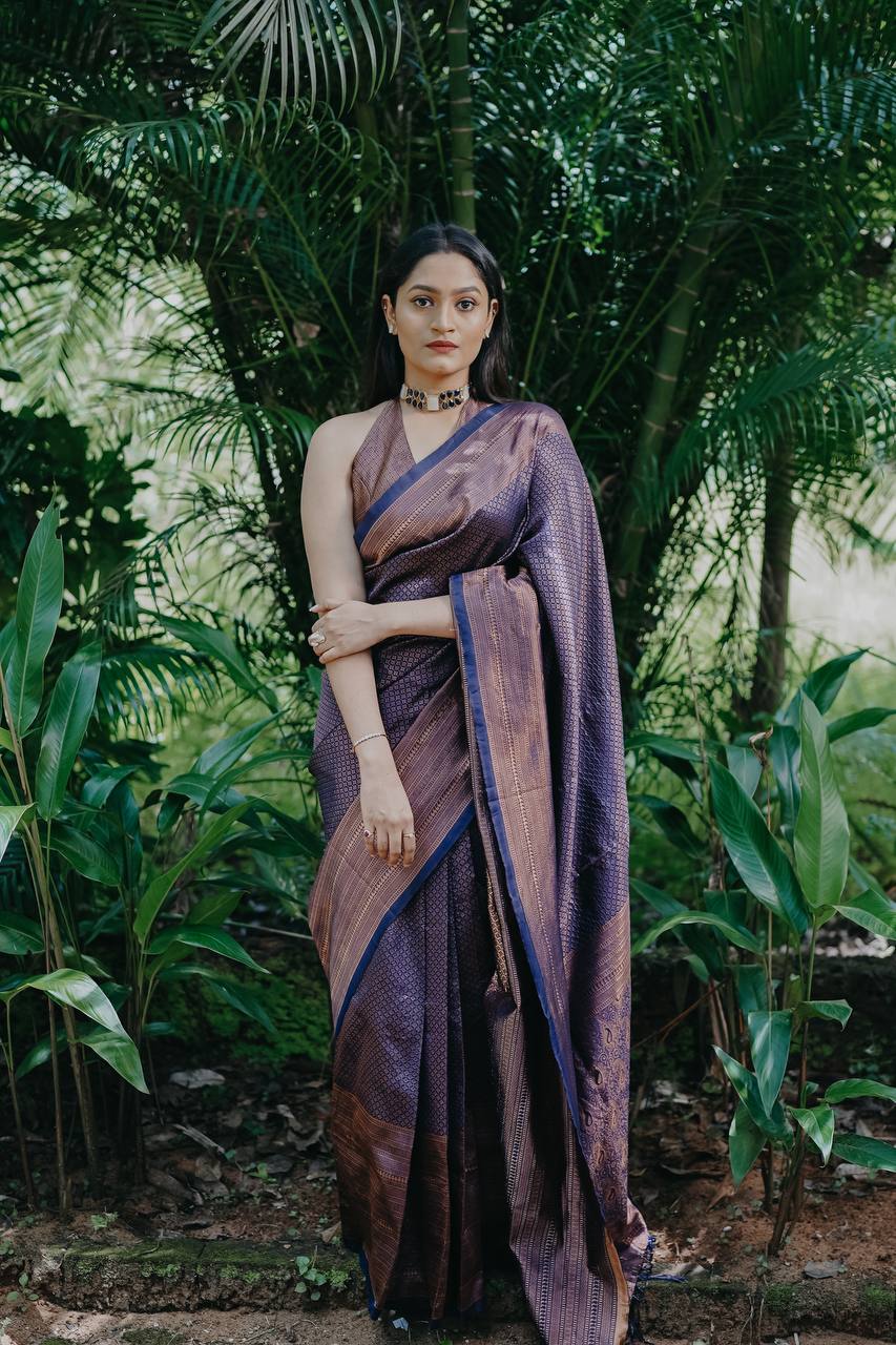 Banarasi zari woven SOFT LICHI SILK SAREE