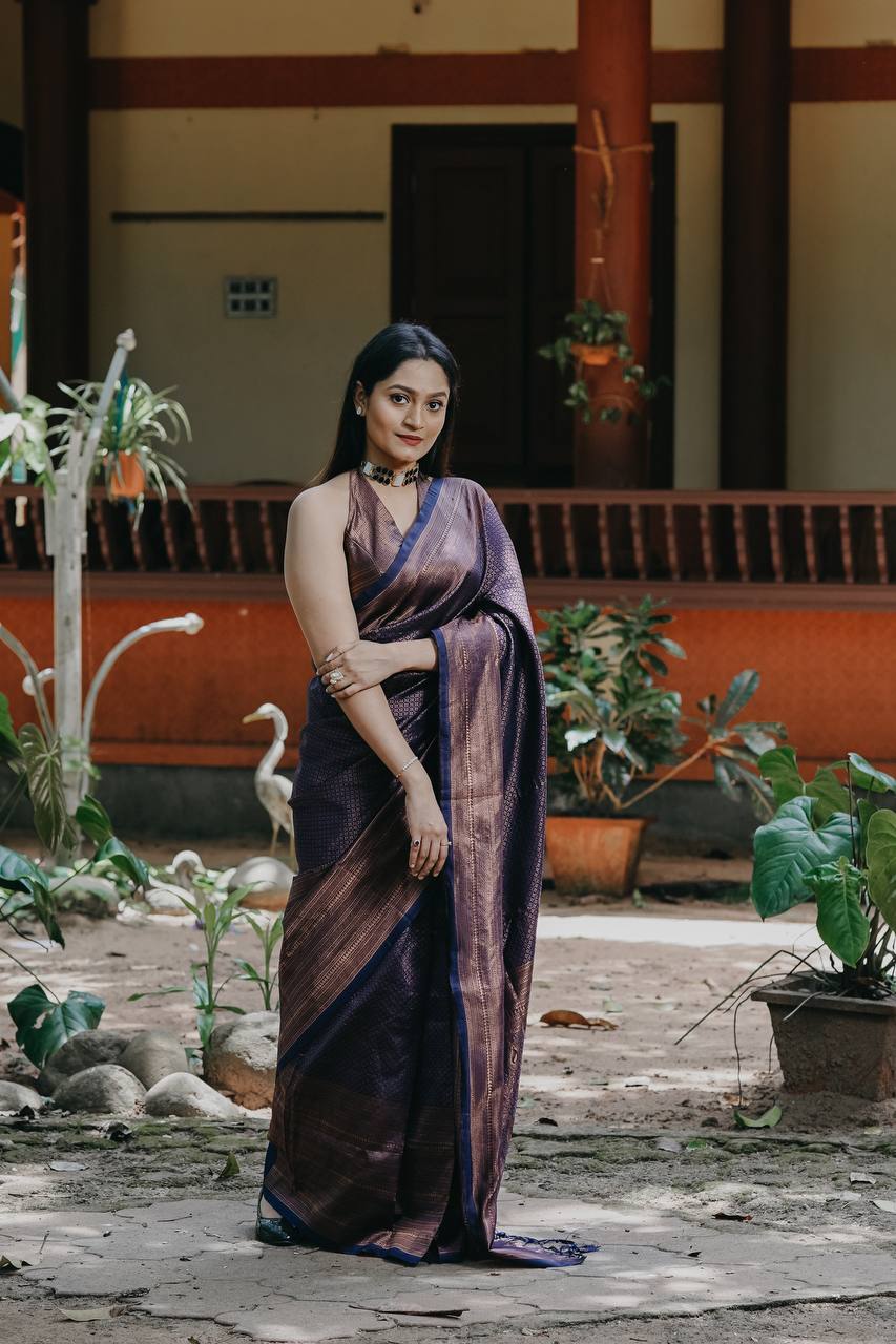 Banarasi zari woven SOFT LICHI SILK SAREE