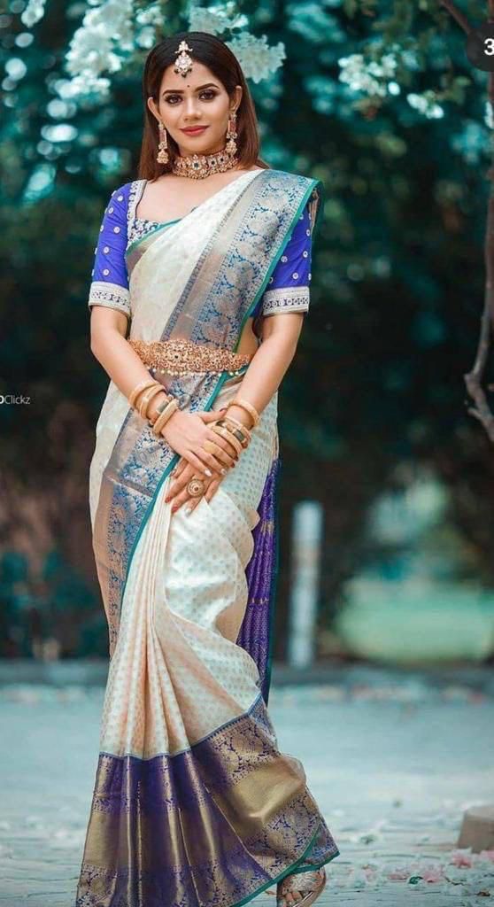 Ethinic Pocket Royal Look Soft Silk Jacquard Zari Weaving Saree.