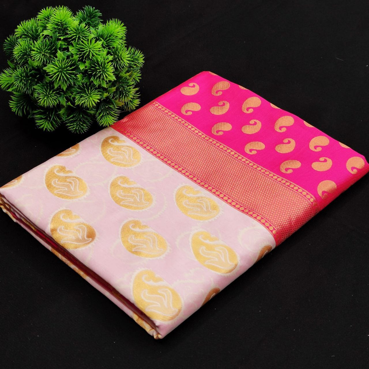 Banarasi zari woven SOFT LICHI SILK SAREE