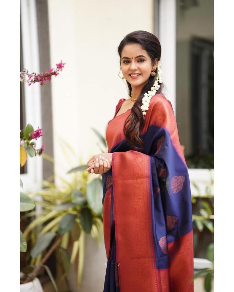 Banarasi zari woven BLUE EXCLUSIVE SILK SAREE