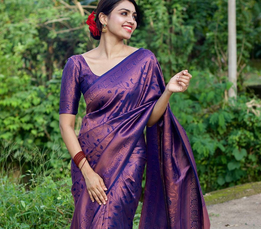 PURPLE SOFT SILK SAREE