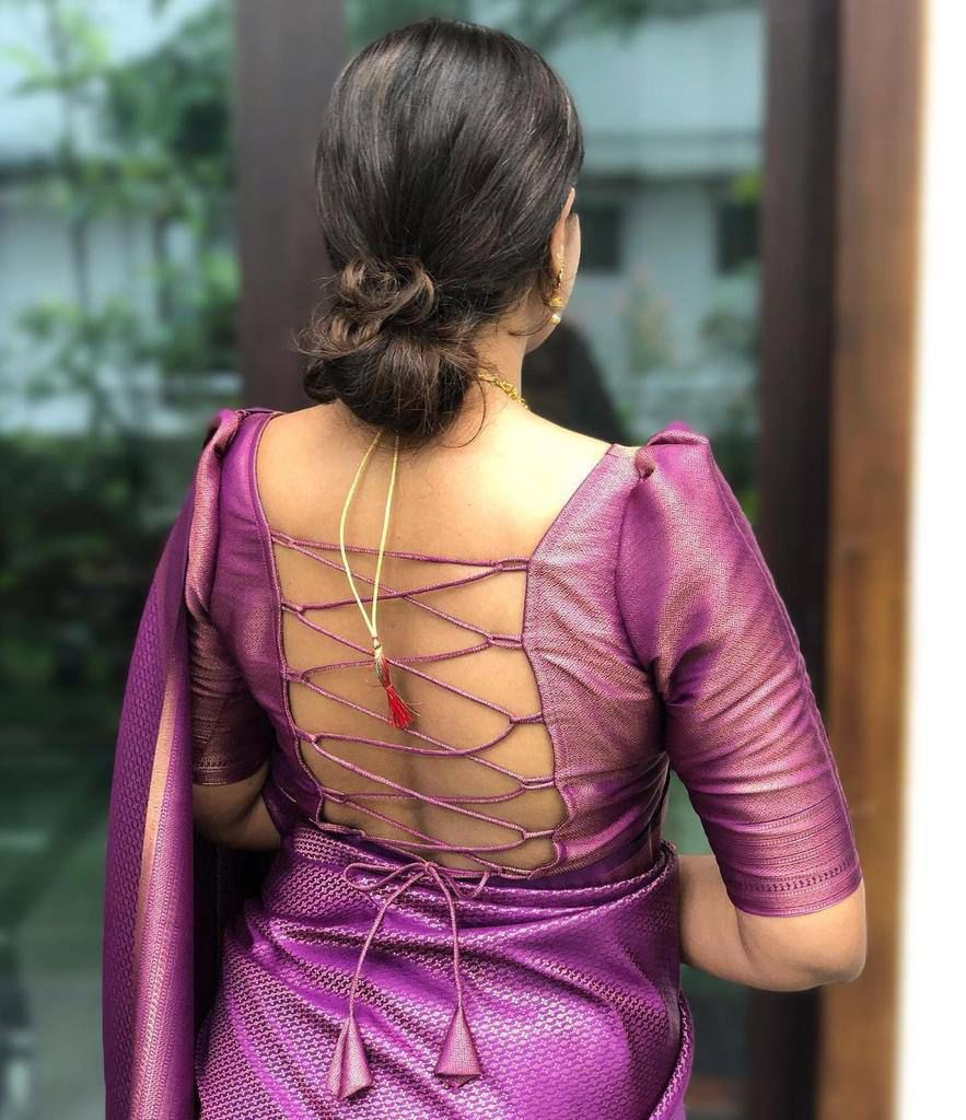 PURPLE Banarasi zari woven SILK SAREE