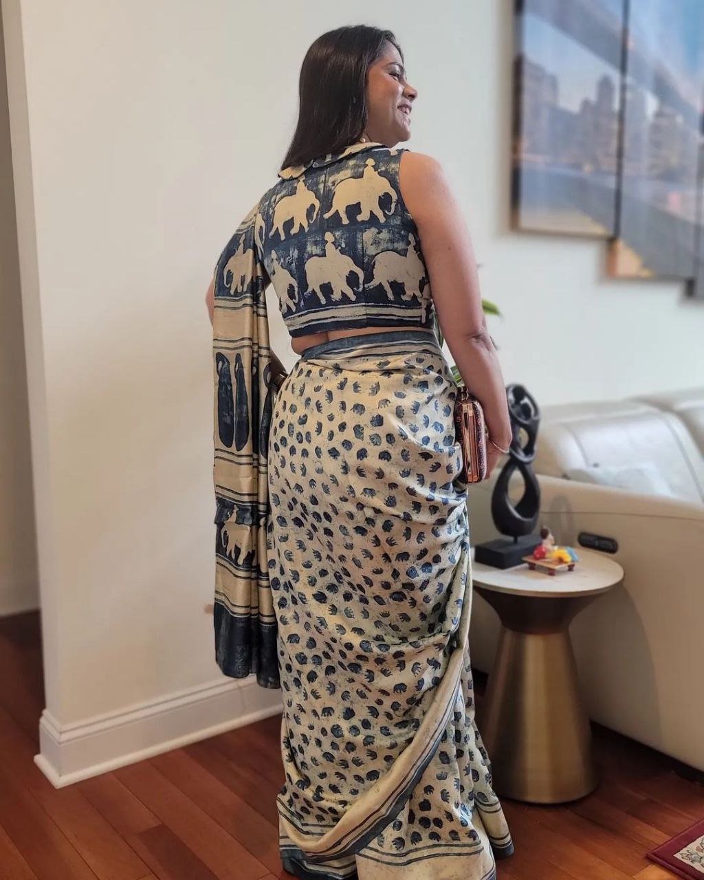 Handicraft Women's 100% Pure soft Cotton Printed Saree With Blouse Piece
