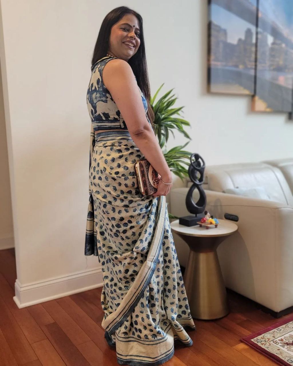 Handicraft Women's 100% Pure soft Cotton Printed Saree With Blouse Piece