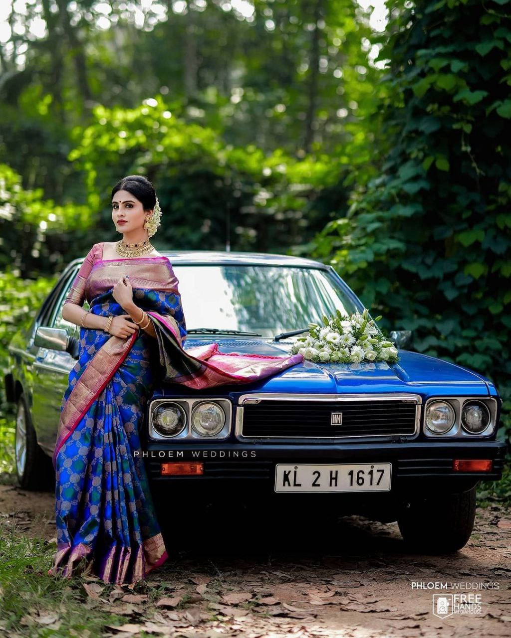 BLUE Banarasi zari woven SOFT SILK SAREE