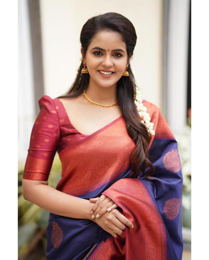 Banarasi zari woven BLUE EXCLUSIVE SILK SAREE