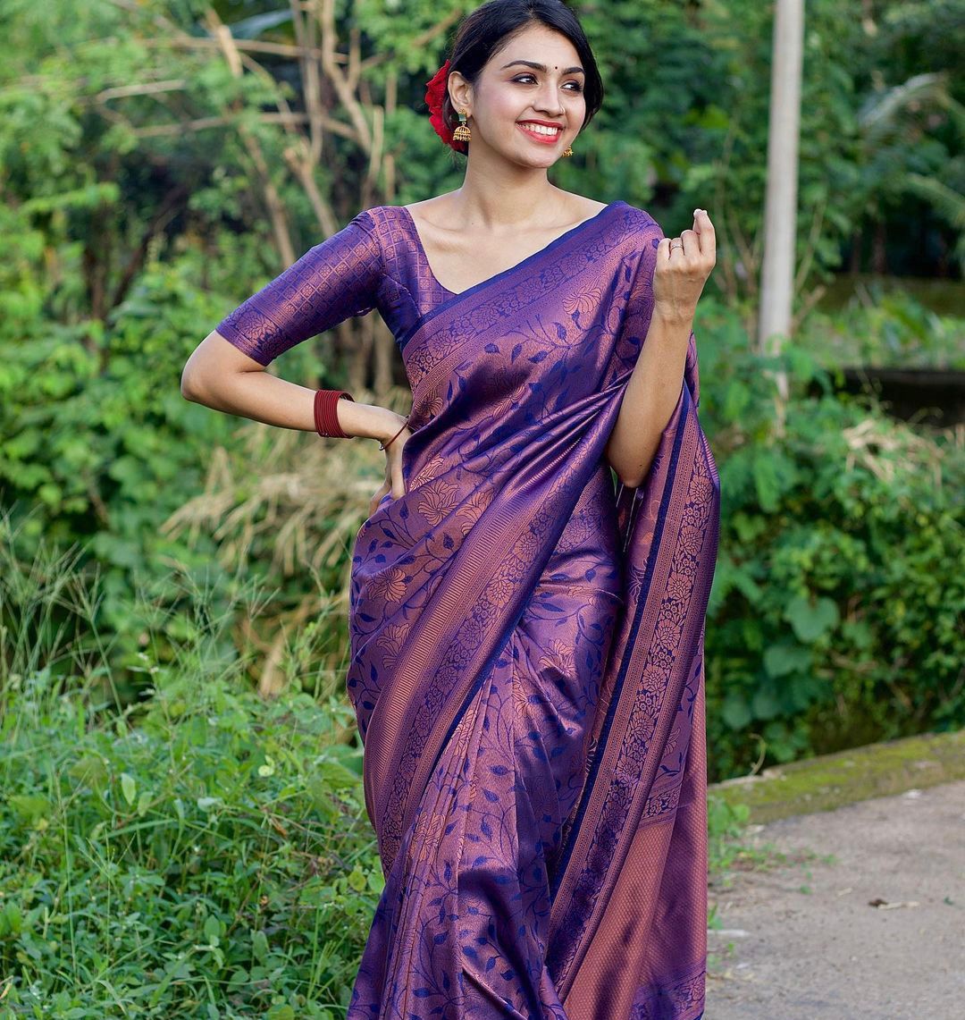 PURPLE SOFT SILK SAREE