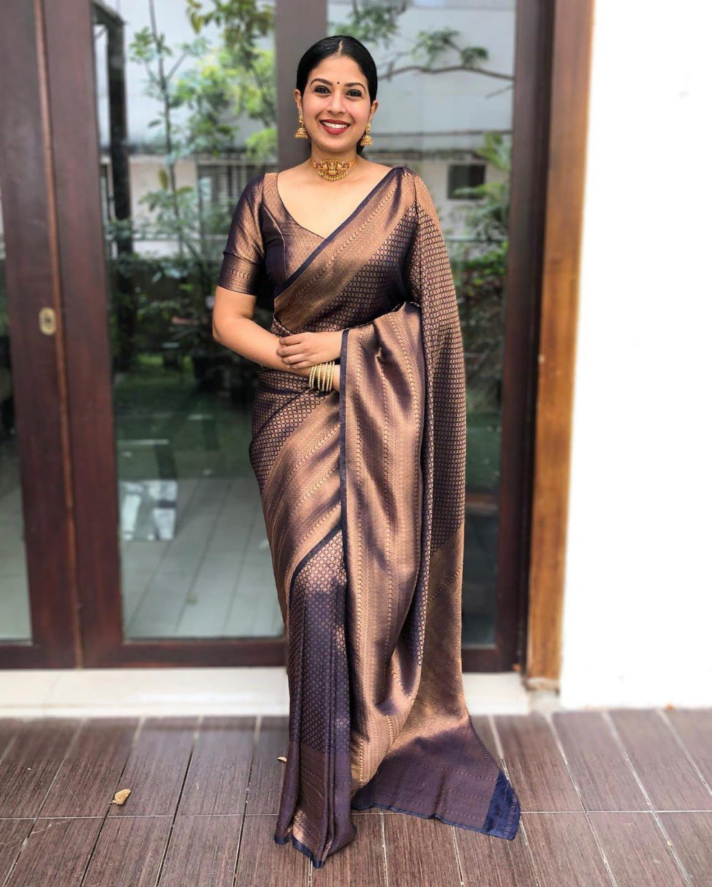 Banarasi coppar zari woven SILK SAREE