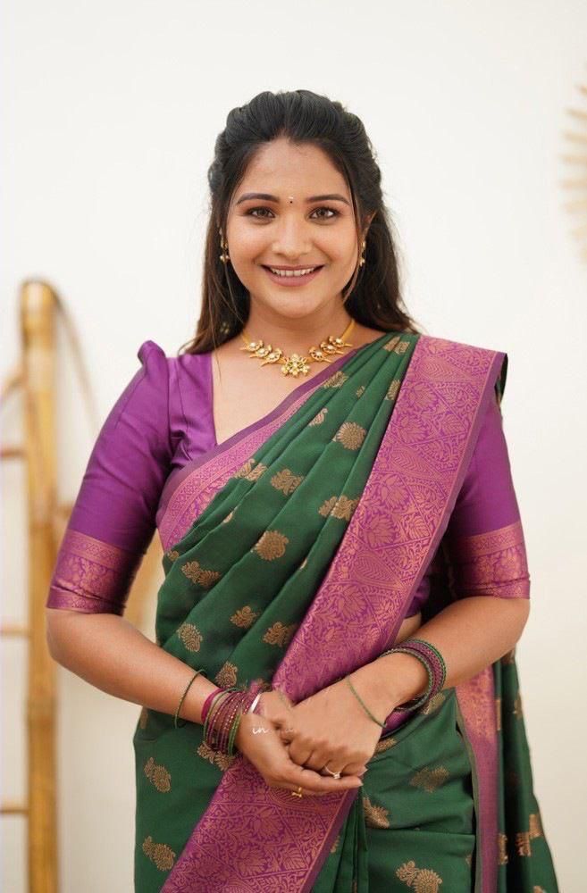GREEN Banarasi zari woven Silk Saree