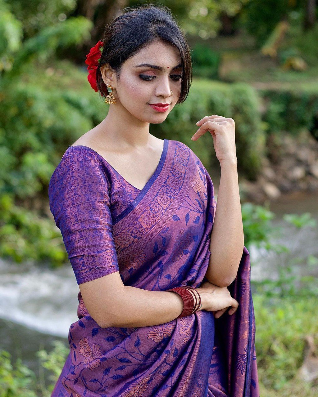 PURPLE SOFT SILK SAREE