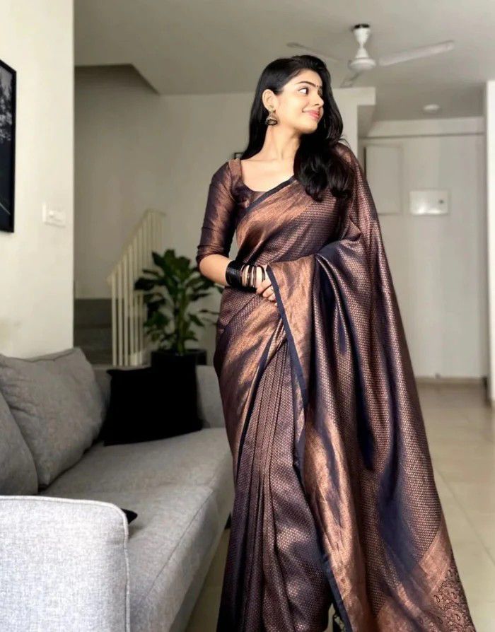 Banarasi coppar zari woven SILK SAREE