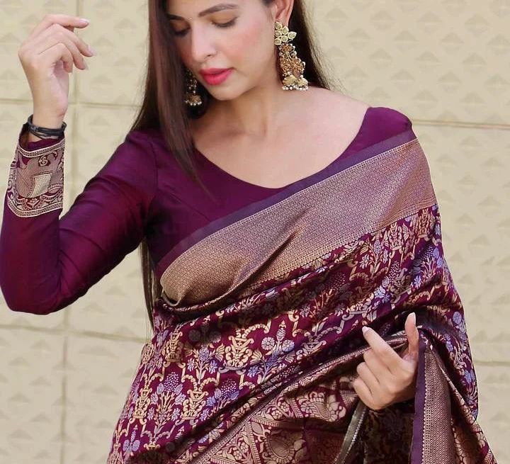 Ethinic Pocket Classy Soft Silk Saree With Jacquard Zari Weaving Work.