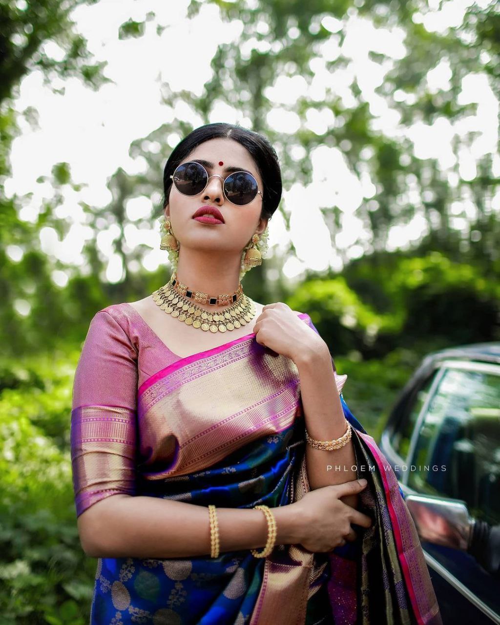 BLUE Banarasi zari woven SOFT SILK SAREE