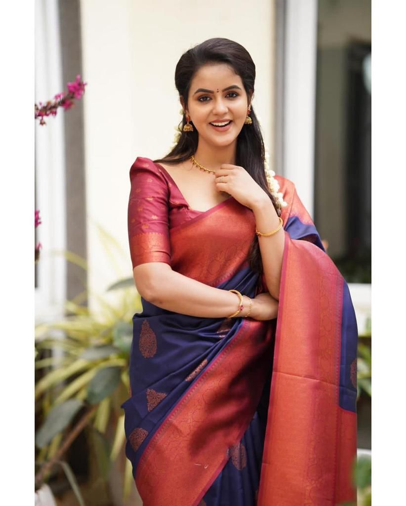 Banarasi zari woven BLUE EXCLUSIVE SILK SAREE