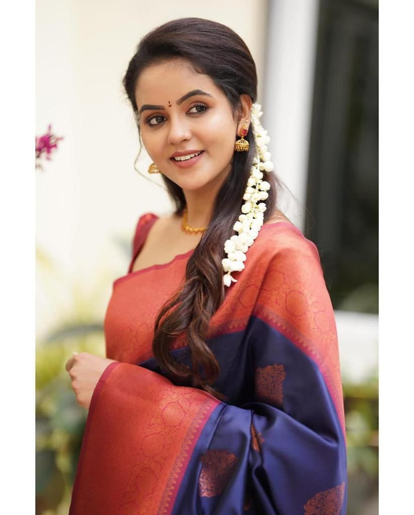 Banarasi zari woven BLUE EXCLUSIVE SILK SAREE