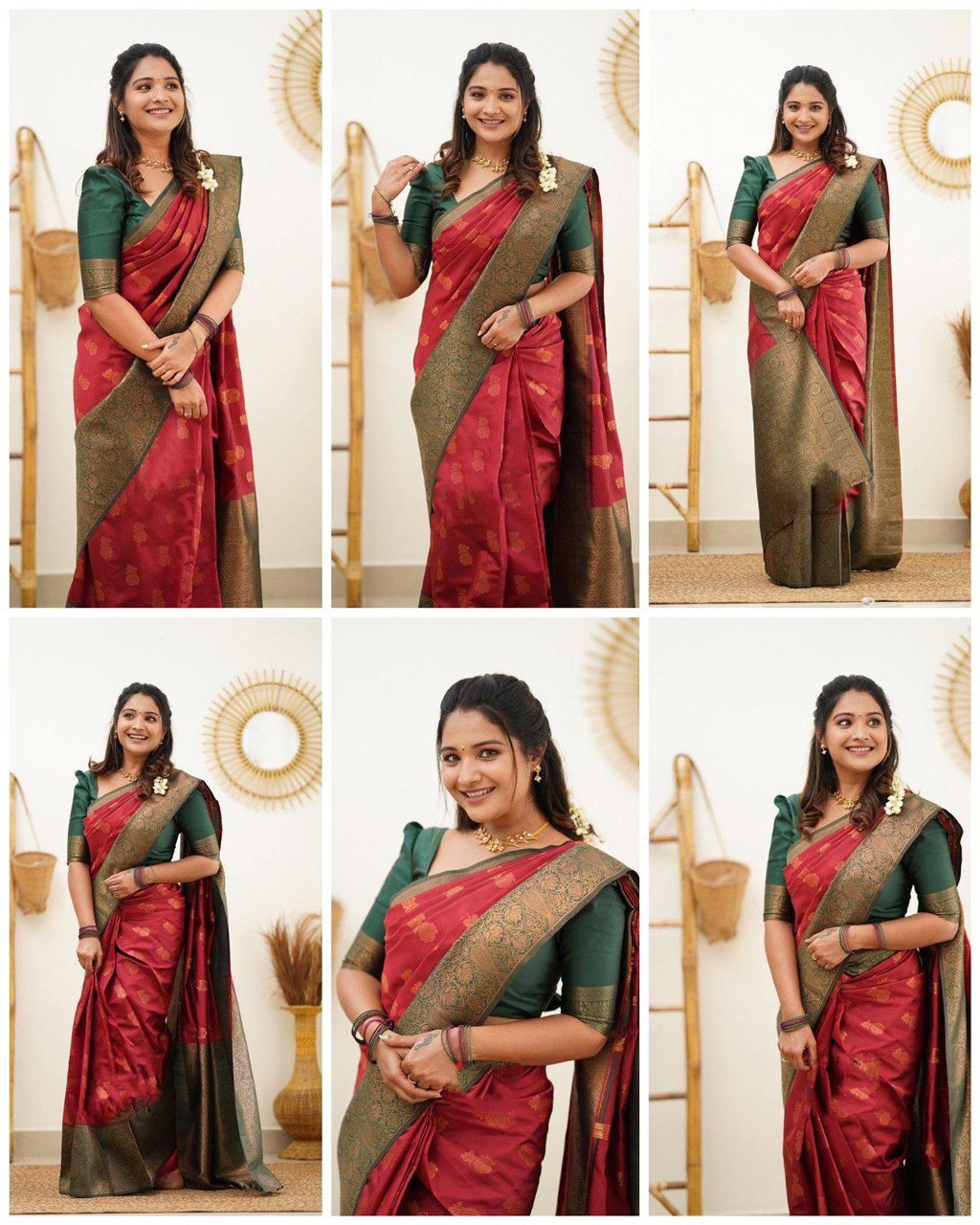RED Banarasi zari woven Silk Saree