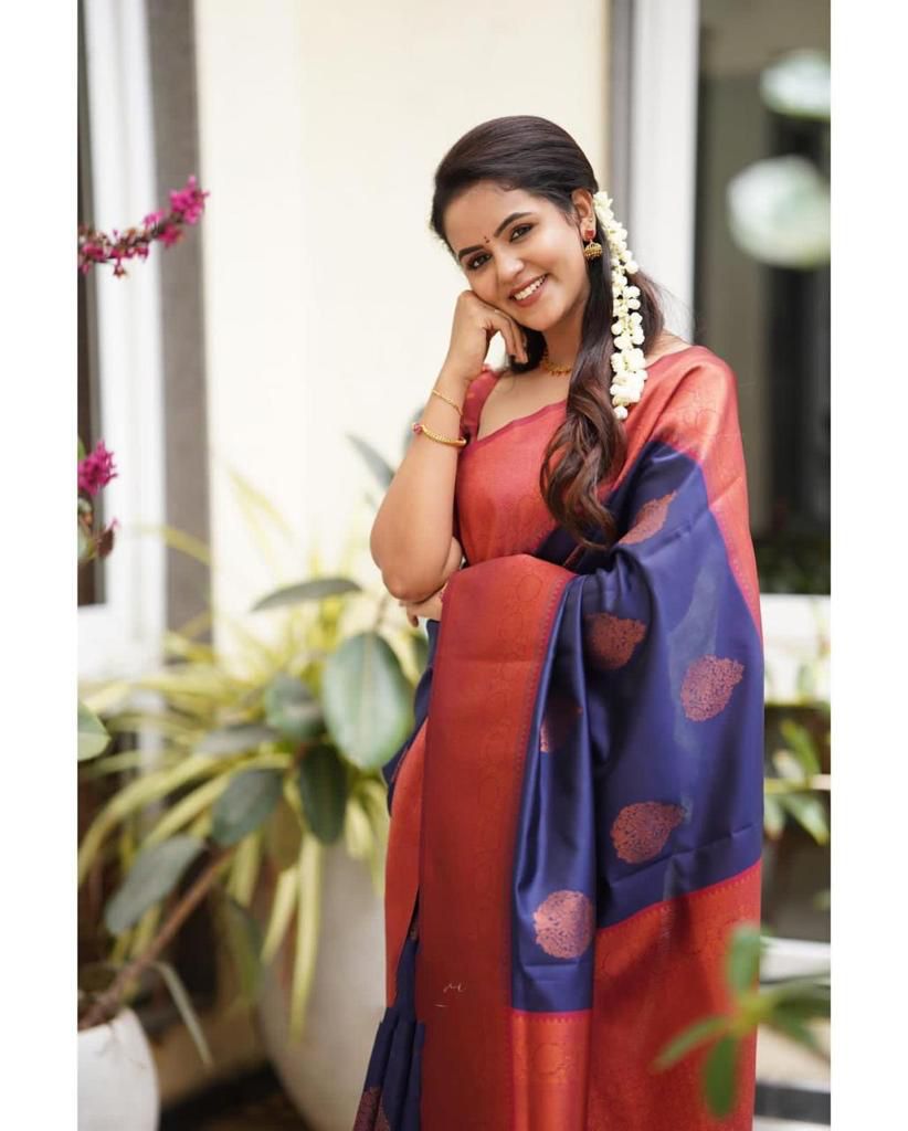 Banarasi zari woven BLUE EXCLUSIVE SILK SAREE