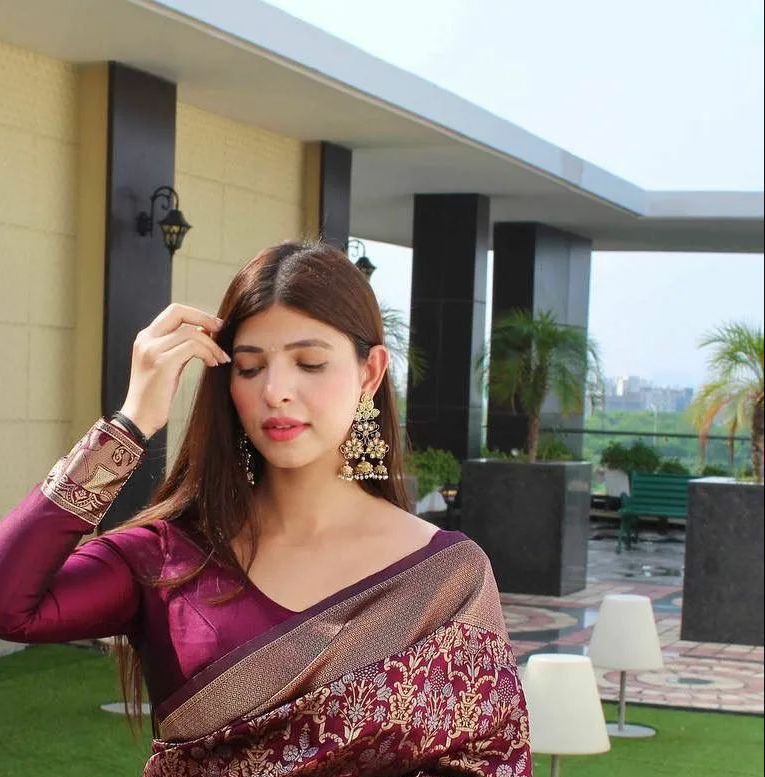Ethinic Pocket Classy Soft Silk Saree With Jacquard Zari Weaving Work.