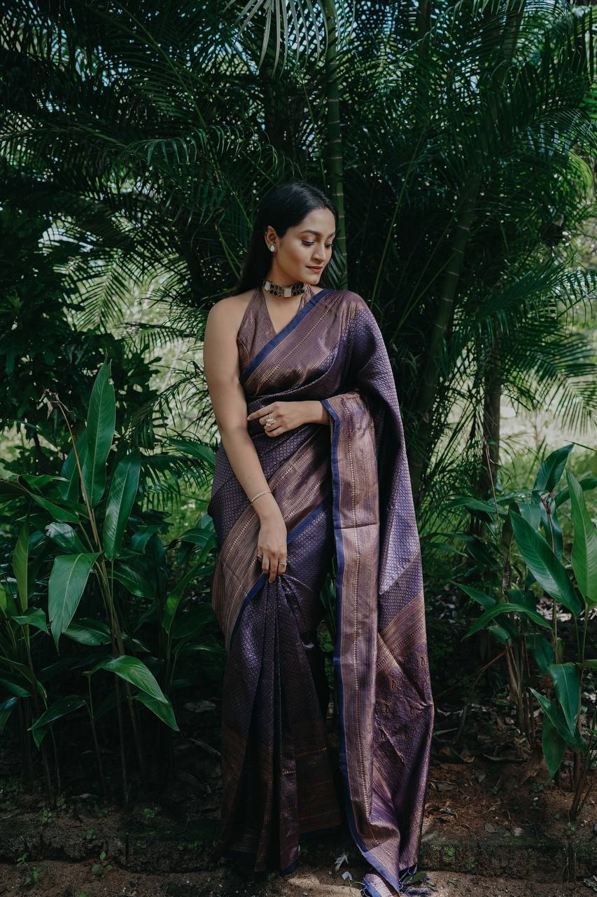 Banarasi zari woven SOFT LICHI SILK SAREE