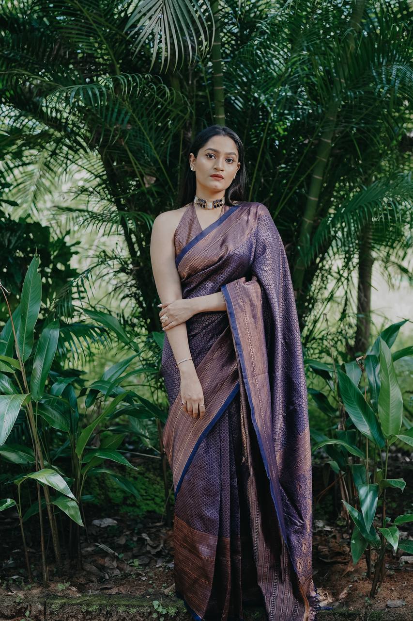 Banarasi zari woven SOFT LICHI SILK SAREE