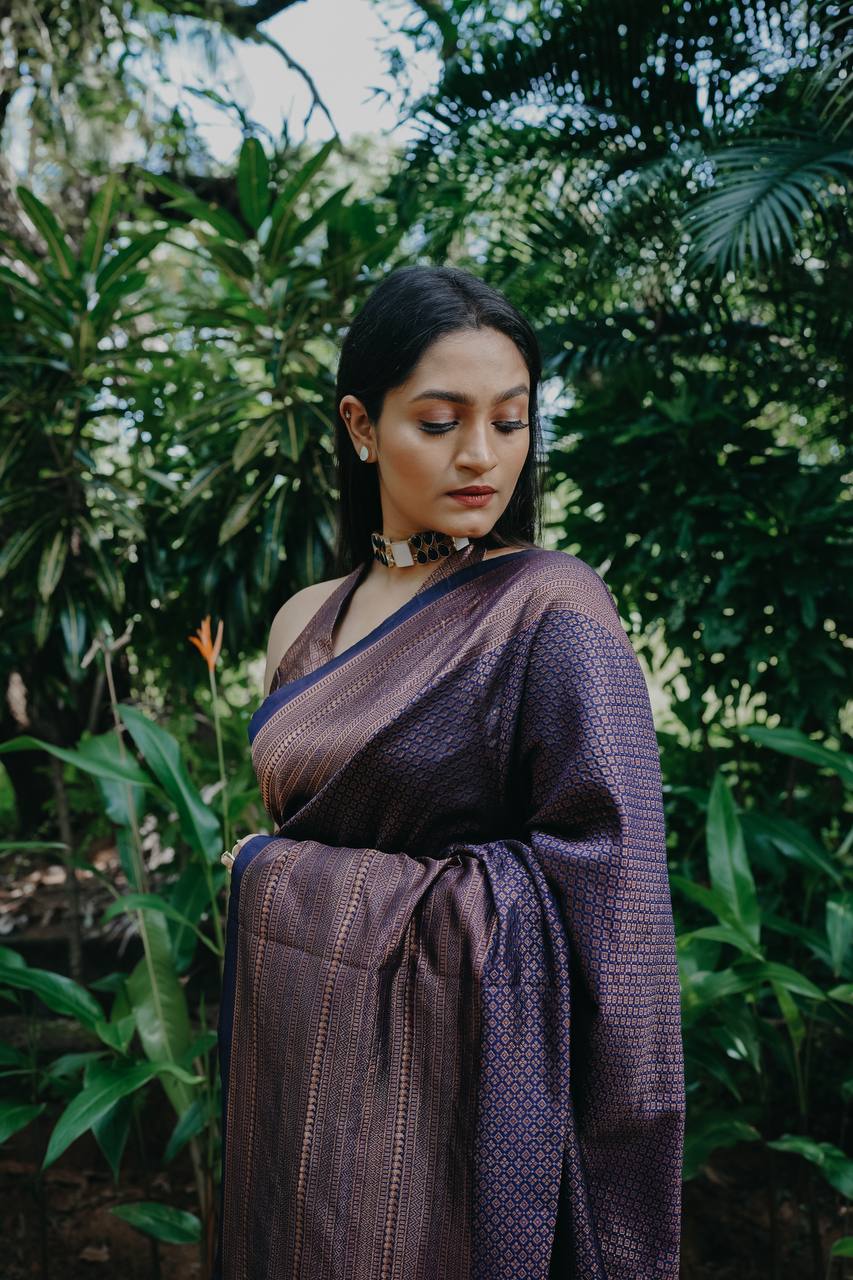 Banarasi zari woven SOFT LICHI SILK SAREE