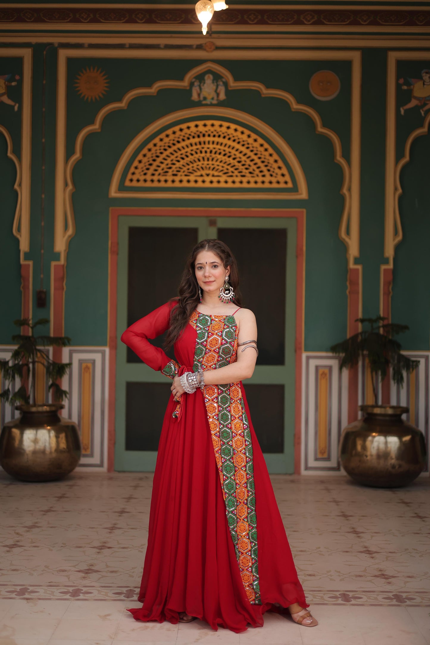 BEAUTIFUL NAVARATRI GOWN WITH KUTCHI GAMTHI WORK COLLECTION 2024