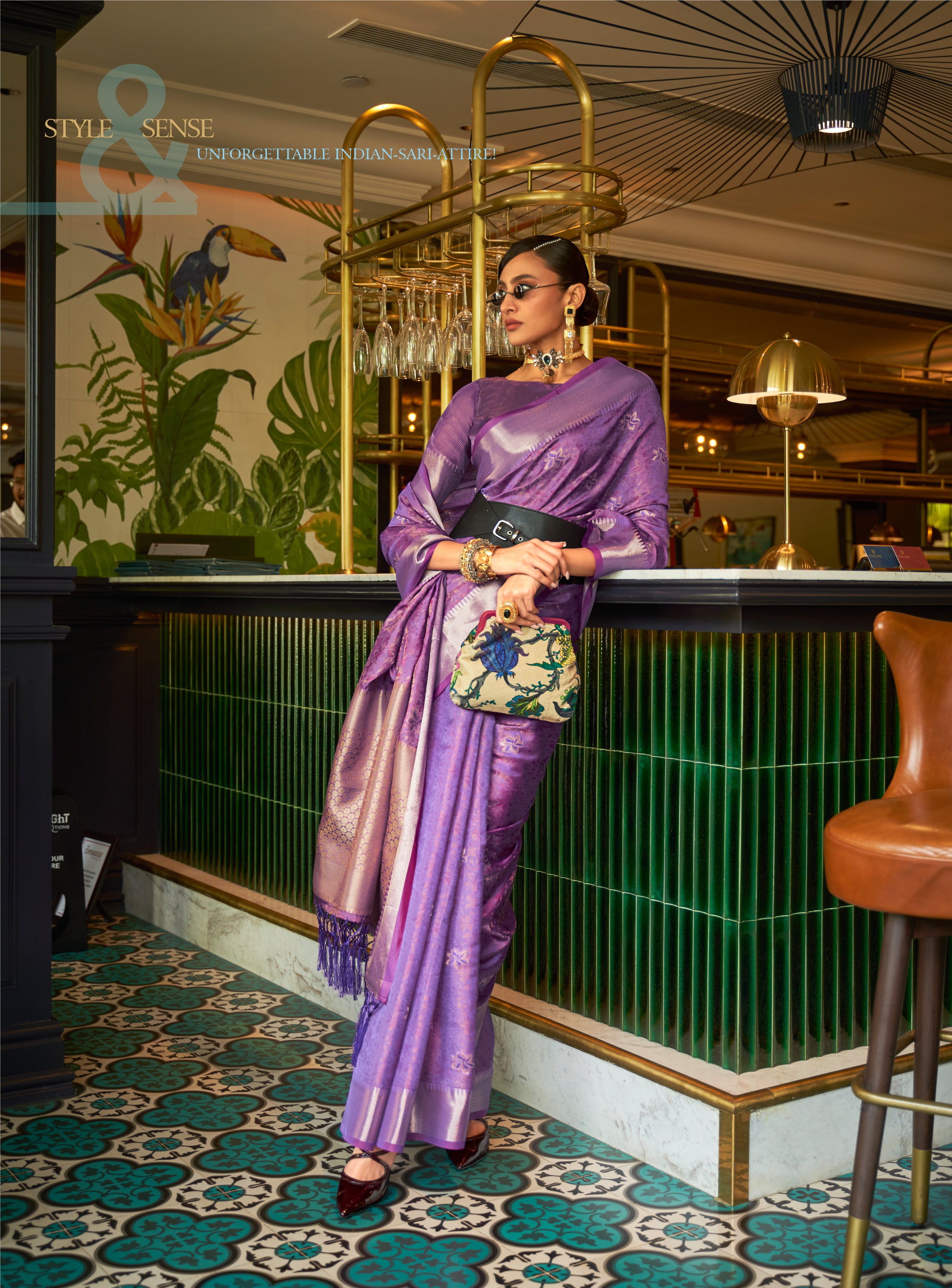KYRAA ORGANZA TWO TONEHANDLOOM WEAVING ORGANZA SAREE