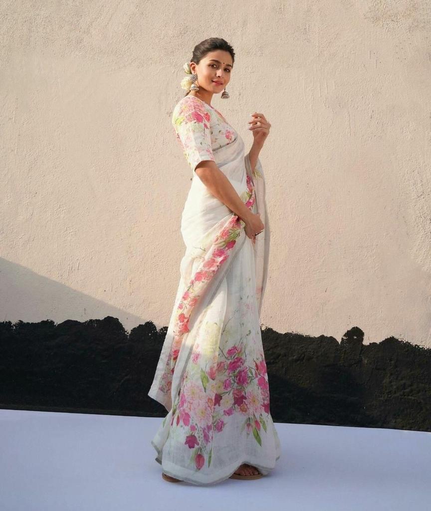 Handicraft Ladies Block Print Pure soft Cotton Sari With Blouse Piece Aliya