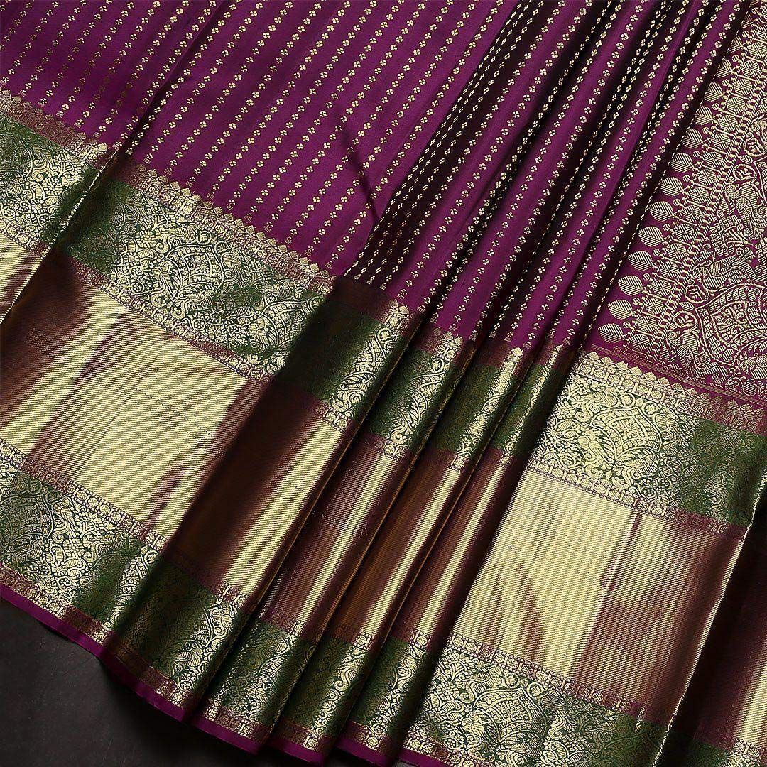 Women's Kanjivaram Banarasi Soft Silk  Zari Woven Saree With Blouse piece purple