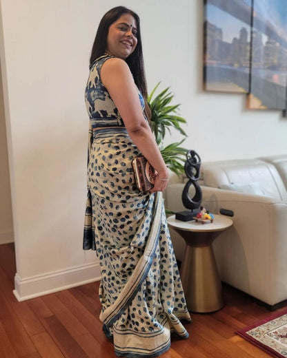 Handicraft Women's 100% Pure soft Cotton Printed Saree With Blouse Piece