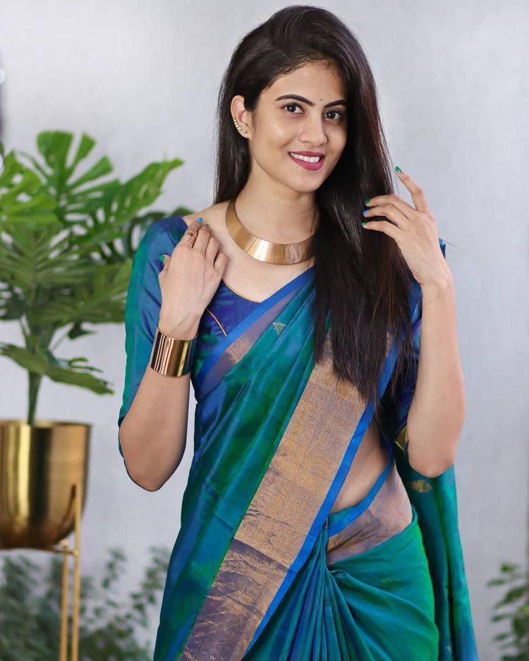 BLUE Banarasi  zari  woven SOFT  SILK SAREE