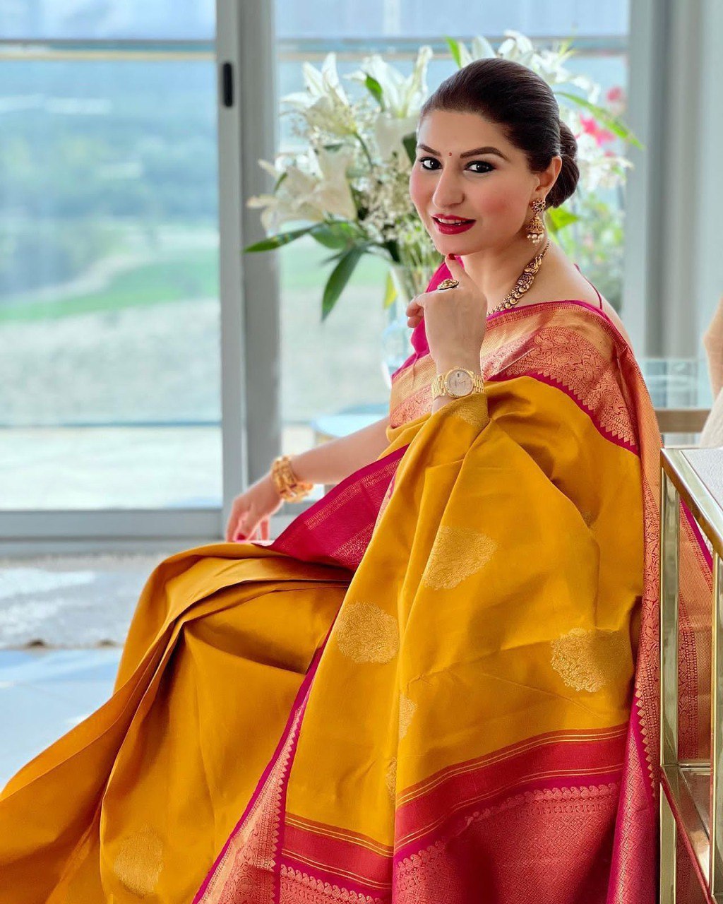 Banarasi woven  yellow SILK SAREE
