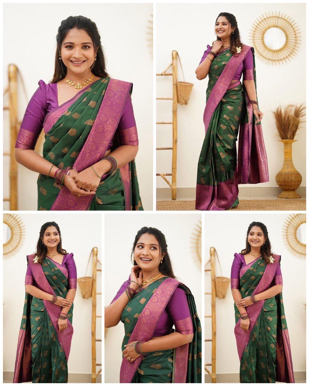 GREEN Banarasi  zari  woven Silk Saree